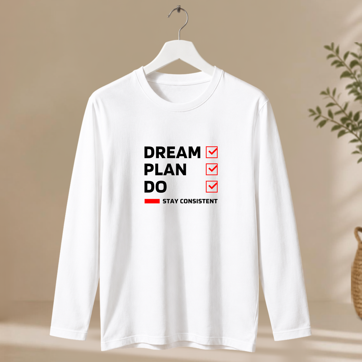 Men's Full Sleeve T-Shirt - Dream Plan Do