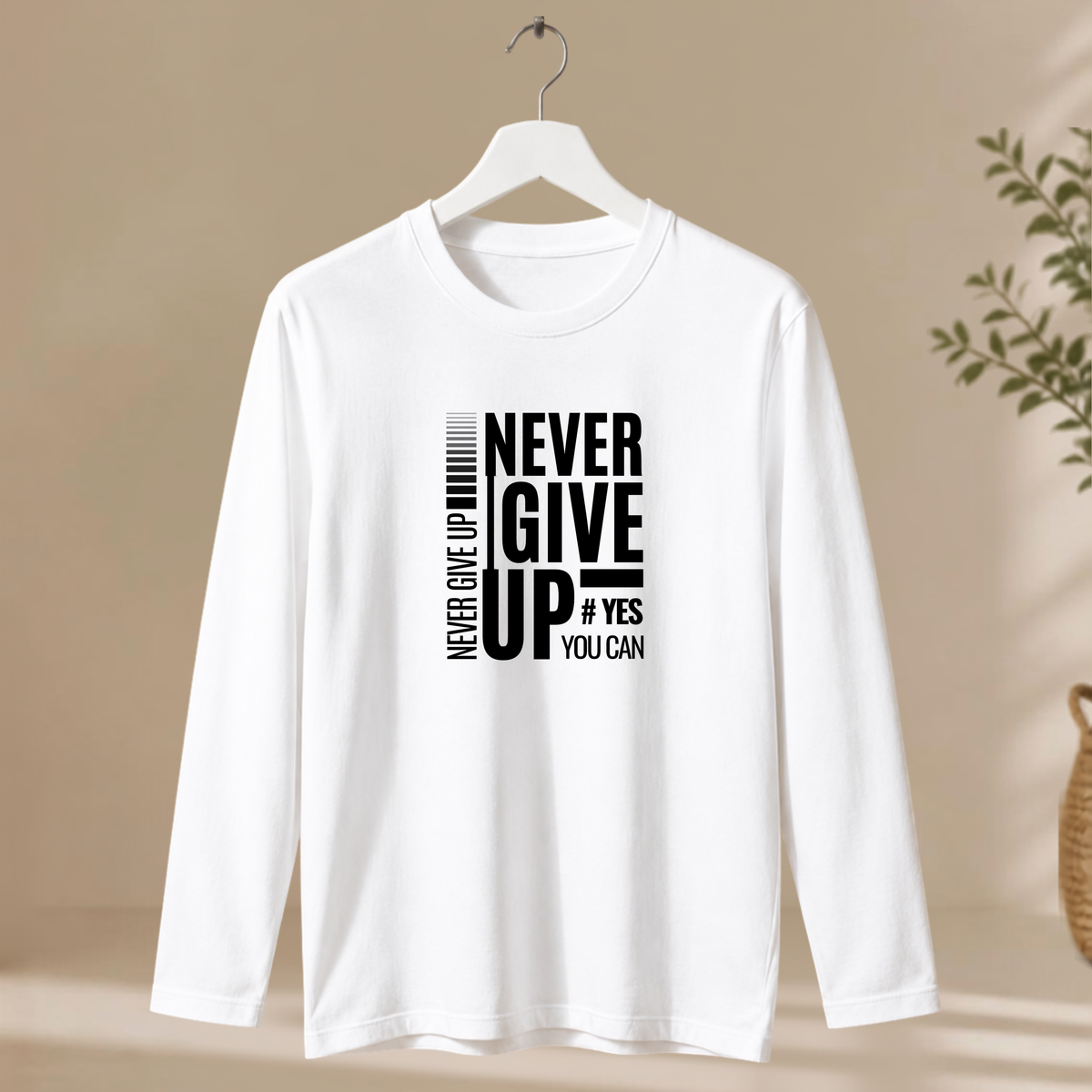Men's Full Sleeve T-Shirt - Never Give Up