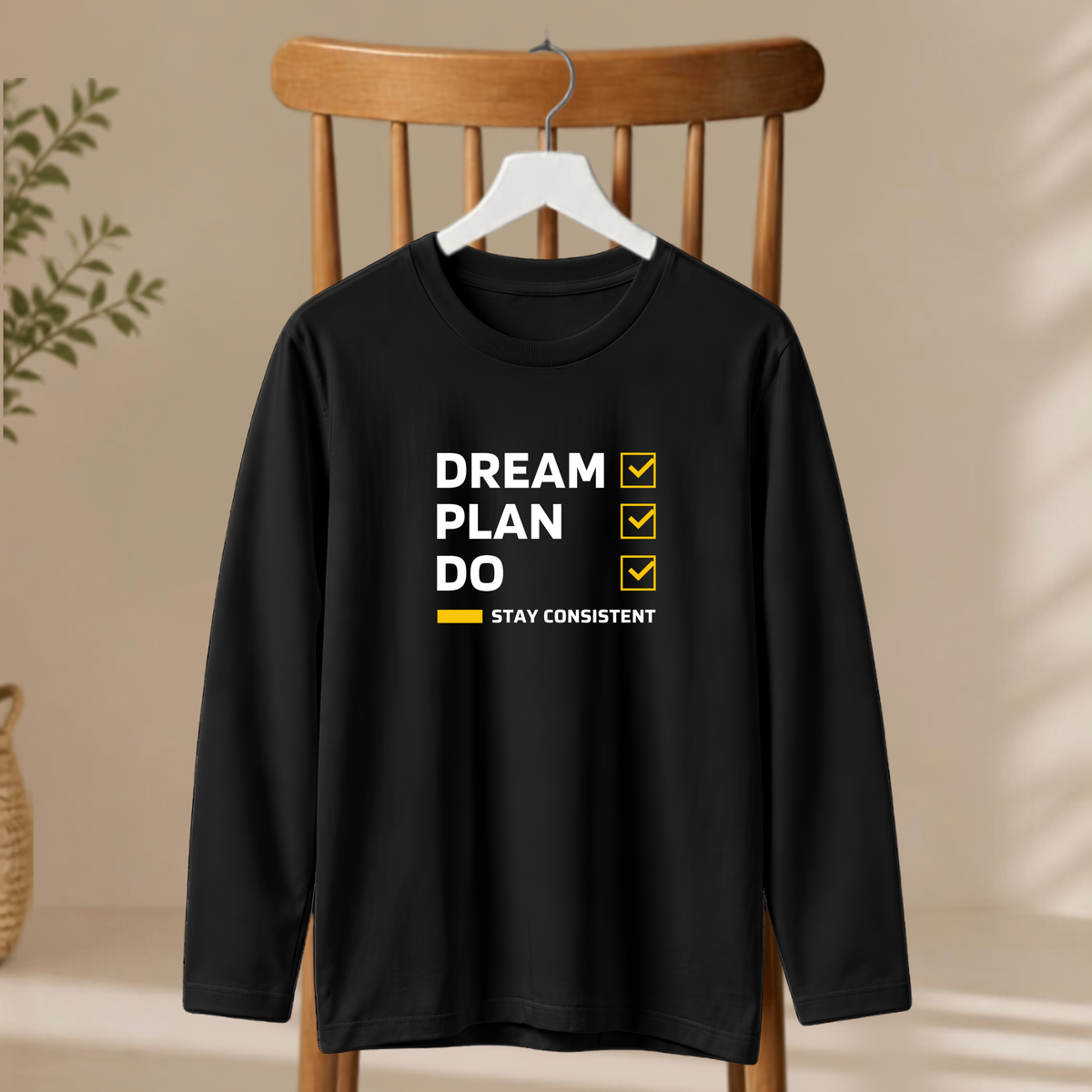 Men's Full Sleeve T-Shirt - Dream Plan Do