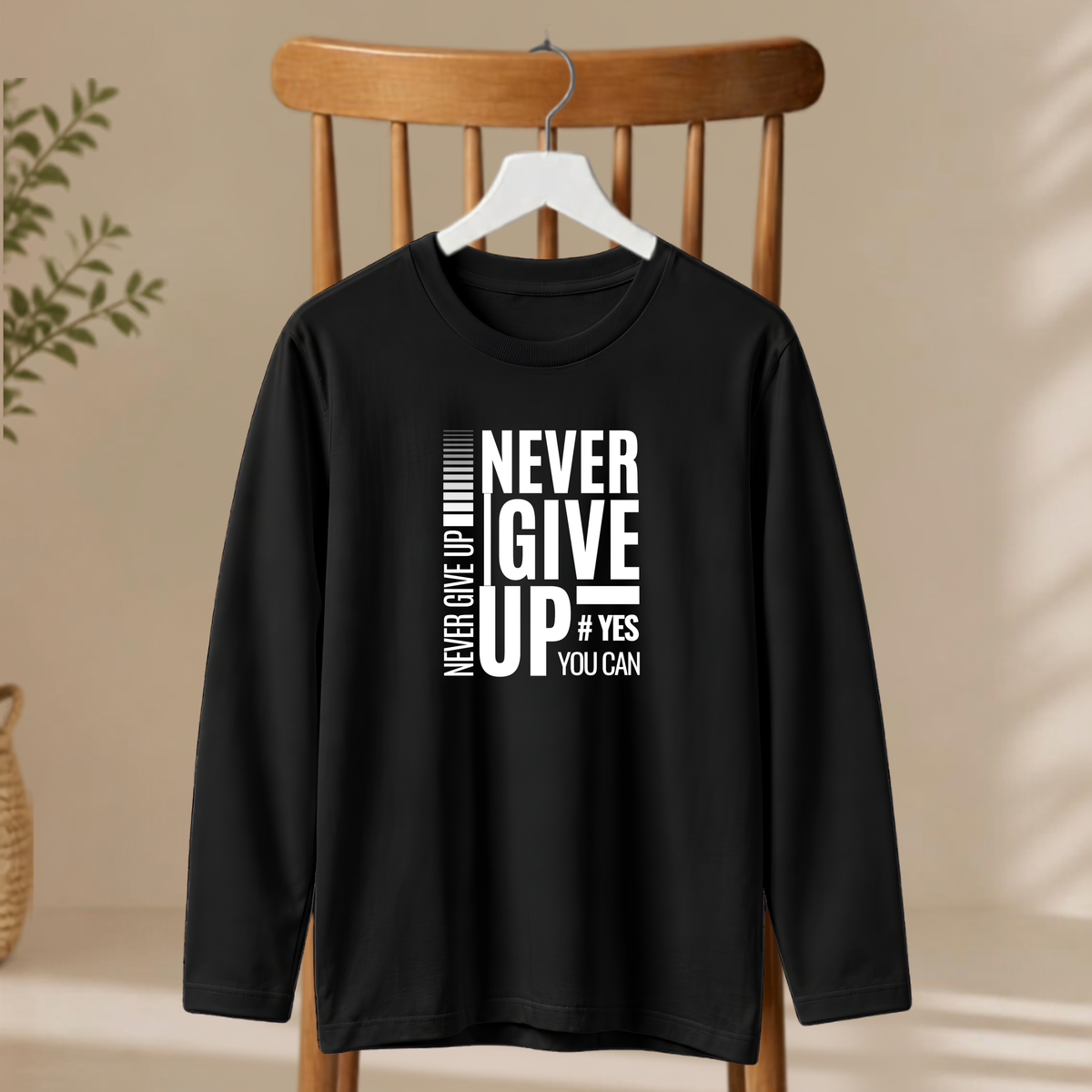 Men's Full Sleeve T-Shirt - Never Give Up