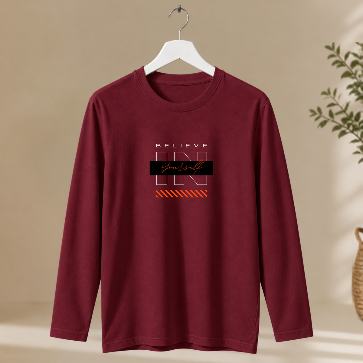 Men's Full Sleeve T-Shirt - Believe In Your Self