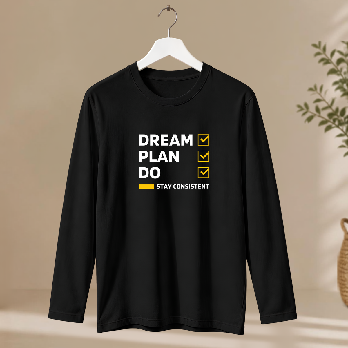 Men's Full Sleeve T-Shirt - Dream Plan Do