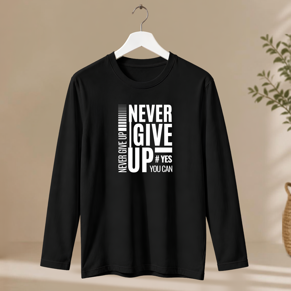Men's Full Sleeve T-Shirt - Never Give Up