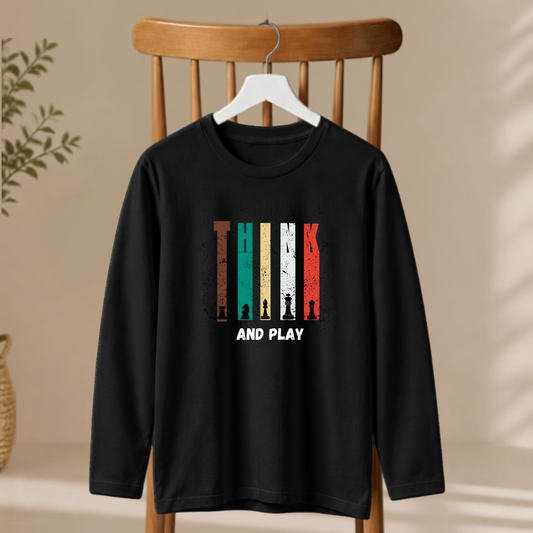 Men's Full Sleeve T-Shirt - Think and Play