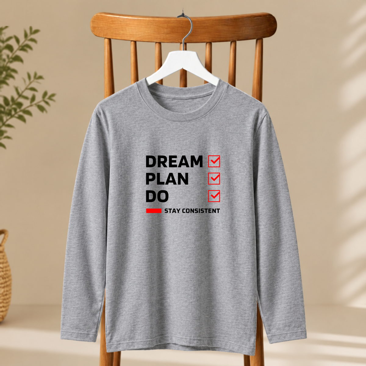 Men's Full Sleeve T-Shirt - Dream Plan Do
