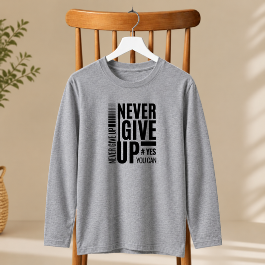 Men's Full Sleeve T-Shirt - Never Give Up