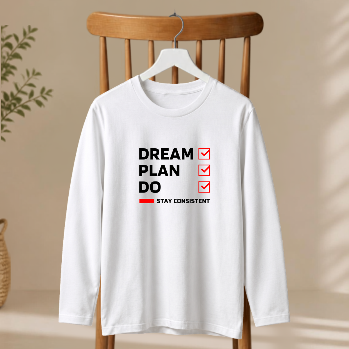 Men's Full Sleeve T-Shirt - Dream Plan Do
