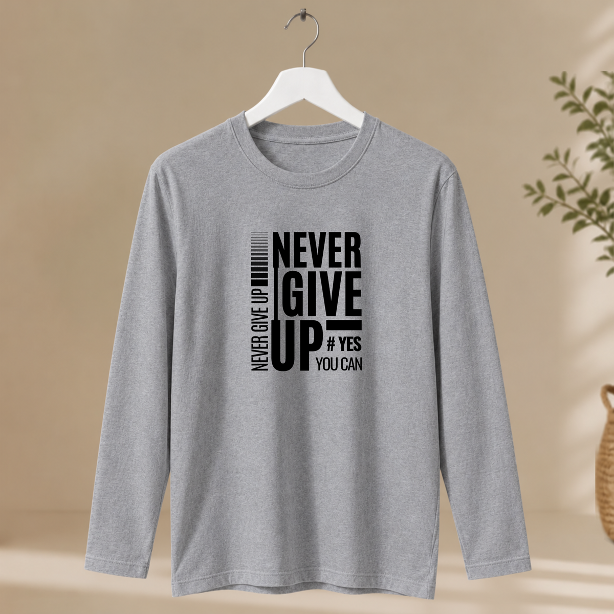 Men's Full Sleeve T-Shirt - Never Give Up