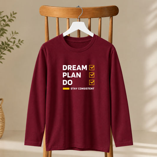Men's Full Sleeve T-Shirt - Dream Plan Do
