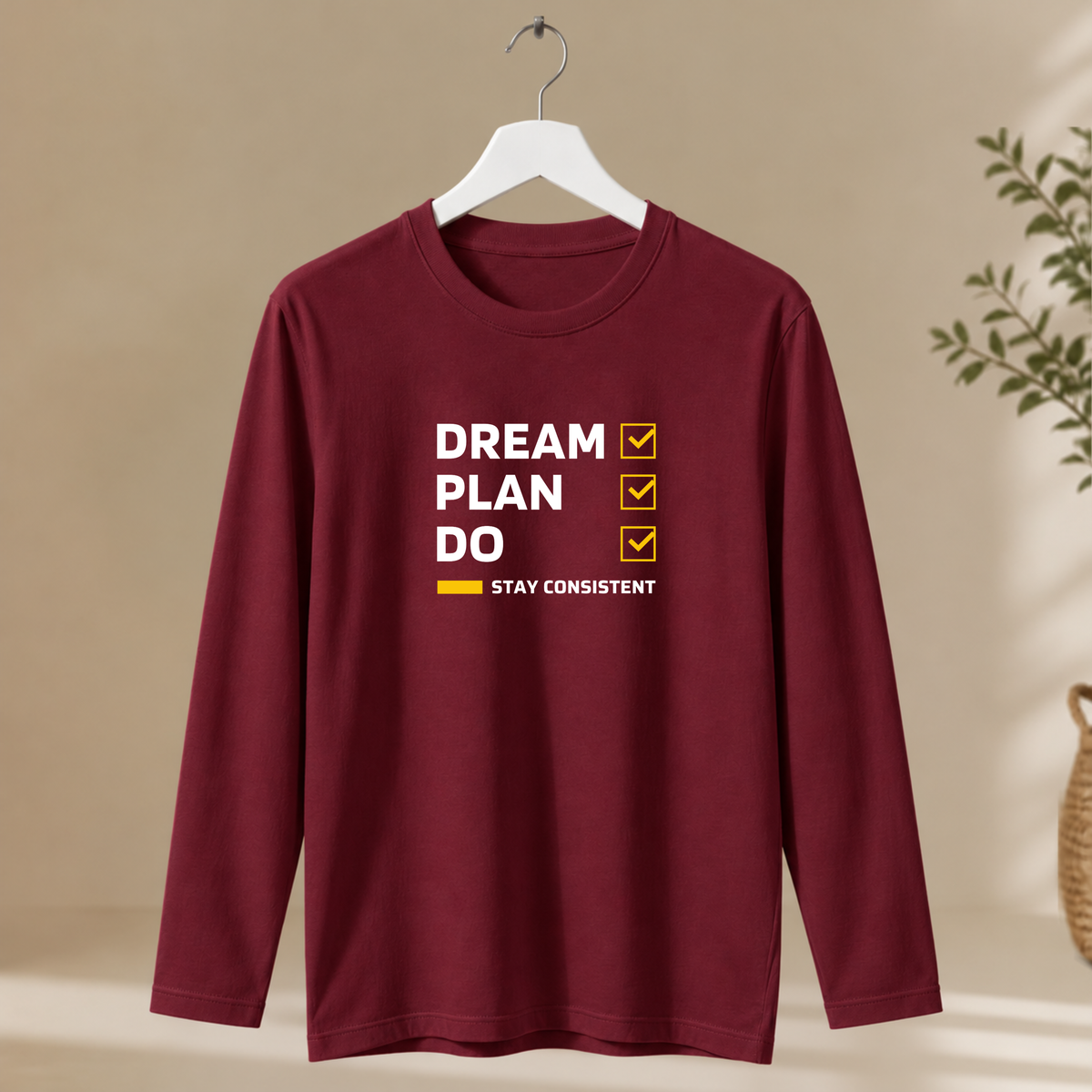 Men's Full Sleeve T-Shirt - Dream Plan Do
