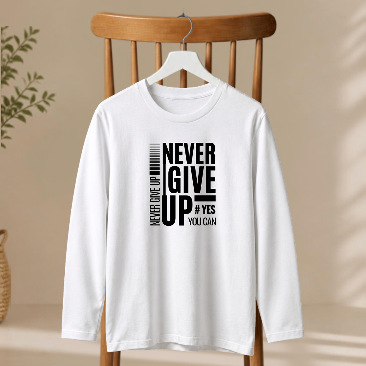 Men's Full Sleeve T-Shirt - Never Give Up